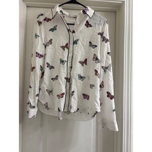 Jane And Delancey Top Blouse Shirt Size S Butterfly